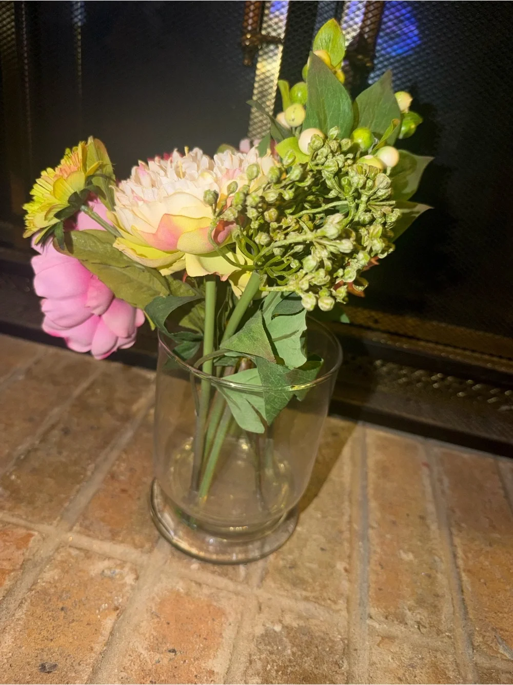 Artificial Pink and Red Floral Arrangement - Home Accents